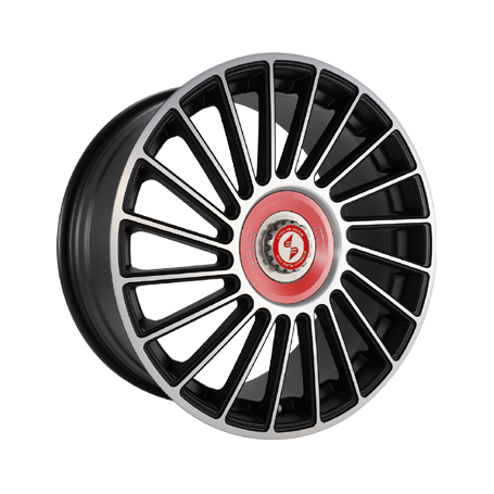 Jante aluminium Eta Beta Venti-R ZV, 7,5x18 ET38 5x100 67,1, Black matt full pol. R.Rot/M.Silber