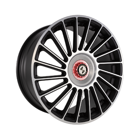 Jante aluminium Eta Beta Venti-R ZV, 8,5x19 ET42 5x120 65,1, Black matt full pol. R.Silber/M.Rot