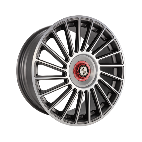 Jante aluminium Eta Beta Venti-R ZV, 8,5x19 ET45 5x108 78,1, Anthr. matt full pol. R.Silber/M.Rot