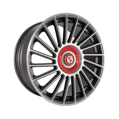 Jante aluminium Eta Beta Venti-R ZV, 10,5x20 ET25 5x108 78,1, Anthr. matt full pol. R.Rot/M.Silber