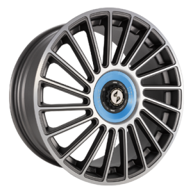 Jante aluminium Eta Beta Venti-R ZV, 9,5x21 ET38 5x108 78,1, Anthr. matt full pol. R.Blau/M.Schw.