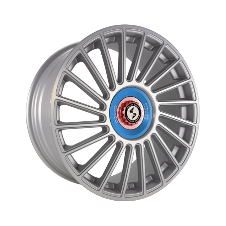 Jante aluminium Eta Beta Venti-R ZV, 9x20 ET38 5x112 78,1, Silver matt full pol R.Blau/M.Rot