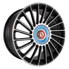 Jante aluminium Eta Beta Venti-R ZV, 9x21 ET40 5x108 78,1, Black matt full pol. R.Blau/M.Silber