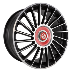 Jante aluminium Eta Beta Venti-R ZV, 9,5x21 ET38 5x112 78,1, Black matt full pol. R.Rot/M.Silber