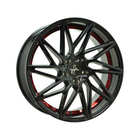 Jante aluminium Keskin KT20 Future, 8,5x19 ET45 5x108 72,6, matt black red inside