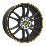 Jante aluminium Keskin KT12 Racing, 8x18 ET45 5x108 72,6, mattschwarz gelb randpoliert