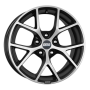 Jante aluminium BBS SR, 8,5x19 ET35 5x114,3 82, vulcano grau diamant-gedreht