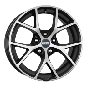 Jante aluminium BBS SR, 7,5x17 ET37 5x100 70, vulcano grau diamant-gedreht