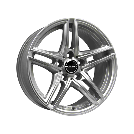 Jante aluminium Borbet XR, 7x16 ET31 5x120 72,5, brillant silver