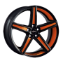 Jante aluminium Oxigin 18 Concave, 10x22 ET40 5x114,3 72,6, foil orange Felgenbett u. Speichen