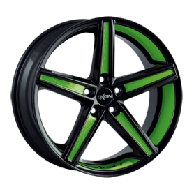 Jante aluminium Oxigin 18 Concave, 10x22 ET40 5x120 76,9, foil green Felgenbett u. Speichen