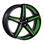 Jante aluminium Oxigin 18 Concave, 10x22 ET40 5x120 76,9, foil green Felgenbett u. Speichen