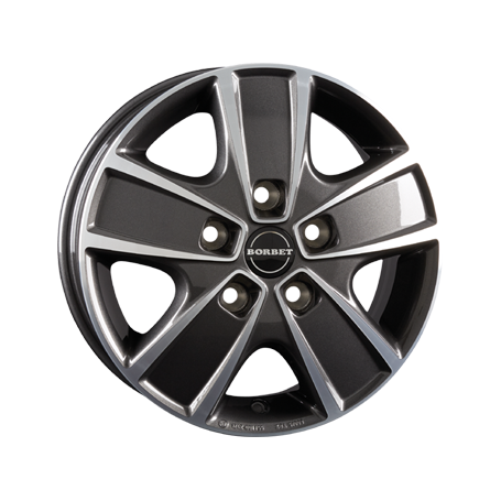 Jante aluminium Borbet CWG, 6x16 ET68 5x130 78,1, mistral anthracite polished glossy