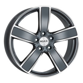 Jante aluminium MAK Turismo-D-FF, 11,5x21 ET65 5x130 71,6, gun metal - mirror face