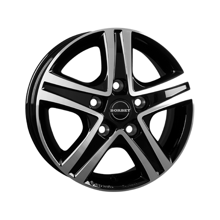 Jante aluminium Borbet CWD, 6x16 ET68 5x130 78,1, black glossy polished