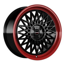 Jante aluminium Borbet B, 7x17 ET30 4x100 64, black rim red