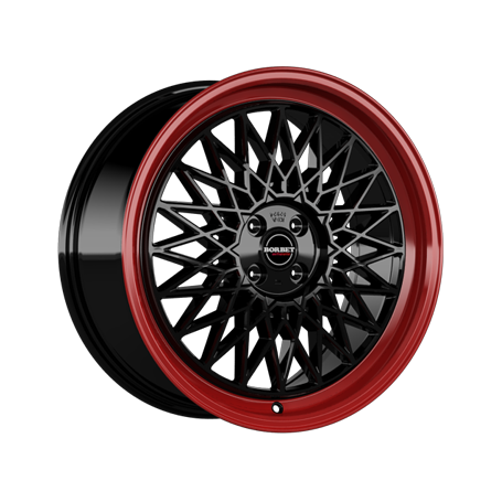Jante aluminium Borbet B, 7x17 ET38 4x100 64, black rim red