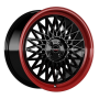 Jante aluminium Borbet B, 7x17 ET38 4x100 64, black rim red