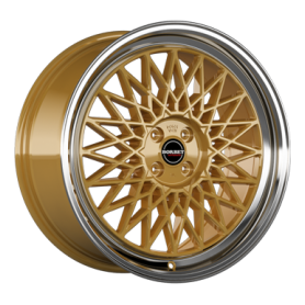 Jante aluminium Borbet B, 7x17 ET38 4x100 64, gold rim polished