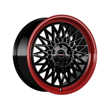 Jante aluminium Borbet B, 8,5x19 ET45 5x112 66,6, black rim red
