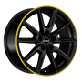 Jante aluminium Borbet LX18, 8x18 ET44 5x112 57,1, black matt rim yellow