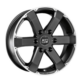 Jante aluminium MSW 46, 7,5x17 ET30 6x114,3 66,1, schwarz matt poliert