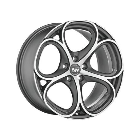 Jante aluminium MSW 82, 8x18 ET45 5x114,3 73,1, gun metal poliert