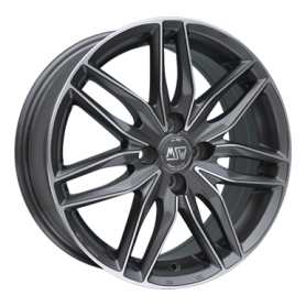 Jante aluminium MSW 24, 6,5x15 ET37 4x100 63,4, gun metal poliert