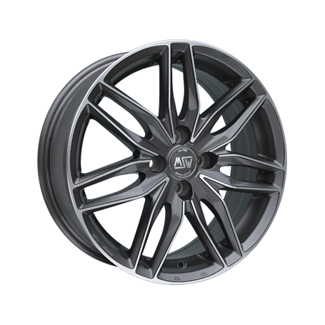 Jante aluminium MSW 24, 6,5x15 ET43 4x100 63,4, gun metal poliert