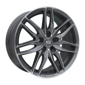 Jante aluminium MSW 24, 6,5x15 ET45 5x112 57,1, gun metal poliert