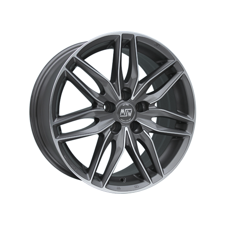 Jante aluminium MSW 24, 6,5x15 ET45 5x112 57,1, gun metal poliert