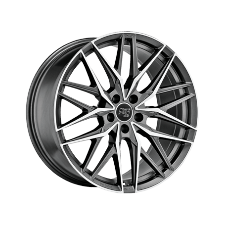 Jante aluminium MSW 50, 8,5x21 ET40 5x114,3 73,1, gun metal poliert