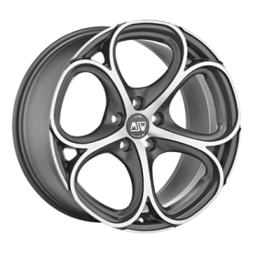 Jante aluminium MSW 82, 8x19 ET42 5x110 65,1, gun metal poliert