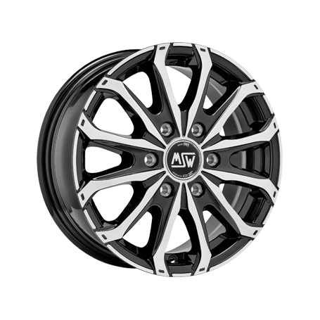 Jante aluminium MSW 48 Van 6L, 6,5x16 ET68 6x125 74,1, gloss black full polished