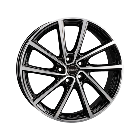 Jante aluminium Borbet V, 7x19 ET45 5x114,3 67,1, black polished glossy