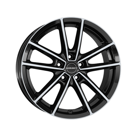 Jante aluminium Borbet W, 8x19 ET45 5x108 72,5, black polished glossy