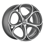 Jante aluminium MSW 82, 8x18 ET35 5x110 65,06, gun metal poliert