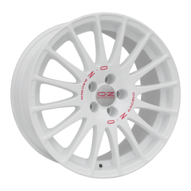 Jante aluminium OZ Superturismo WRC, 6,5x15 ET35 5x100 68, weiß lackiert rote Schrift