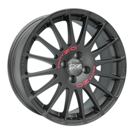 Jante aluminium OZ Superturismo GT, 6x14 ET15 4x108 65,1, matt schwarz mit roter Schrift