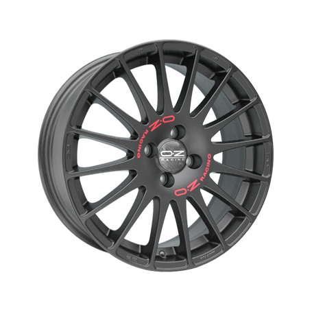 Jante aluminium OZ Superturismo GT, 6,5x15 ET18 4x108 65,1, matt schwarz mit roter Schrift