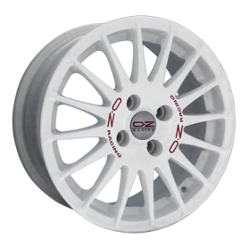 Jante aluminium OZ Superturismo WRC, 7x17 ET42 4x108 75, weiß lackiert rote Schrift