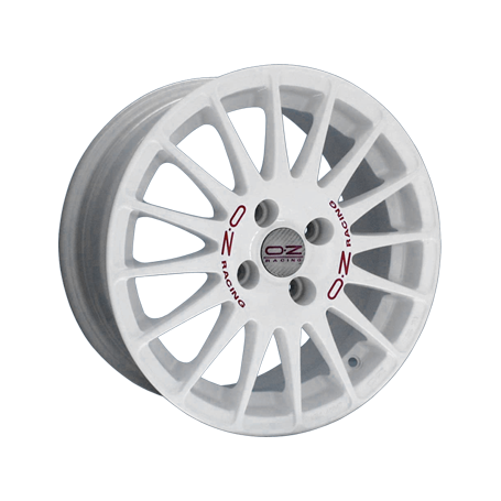 Jante aluminium OZ Superturismo WRC, 6,5x15 ET18 4x108 65,1, weiß lackiert rote Schrift