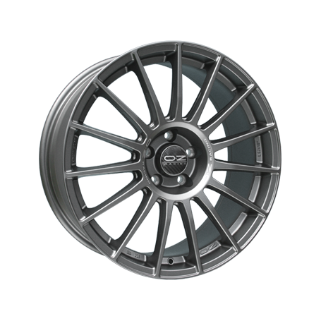 Jante aluminium OZ Superturismo LM, 7,5x17 ET35 5x100 68, matt graphit mit silberner Schrift