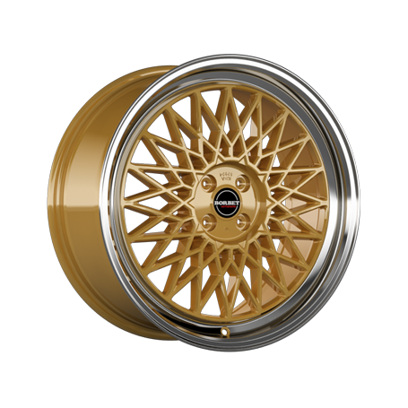 Jante aluminium Borbet B, 7x17 ET38 4x108 63,4, gold rim polished