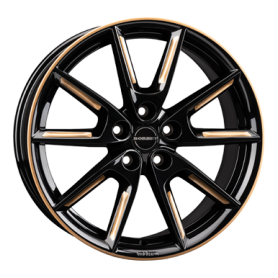Jante aluminium Borbet LX18, 8x18 ET44 5x112 57,1, black glossy gold spoke rim