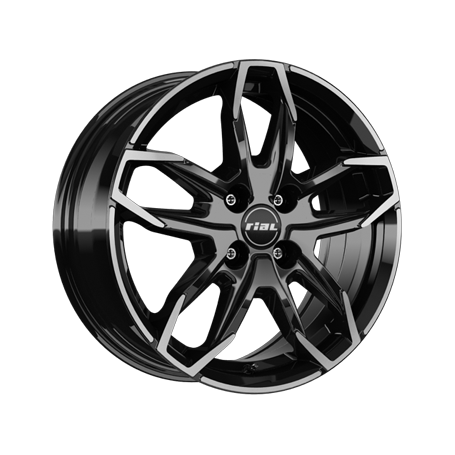 Jante aluminium Rial Lucca, 6,5x16 ET20 4x108 65,1, diamant-schwarz frontpoliert