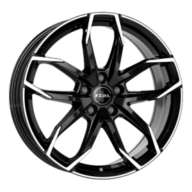 Jante aluminium Rial Lucca, 8x18 ET39 5x112 66,6, diamant-schwarz frontpoliert