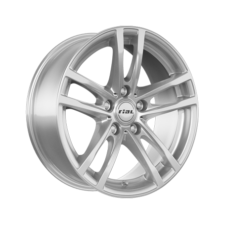 Jante aluminium Rial X10, 8x19 ET47 5x112 66,5, polar-silber