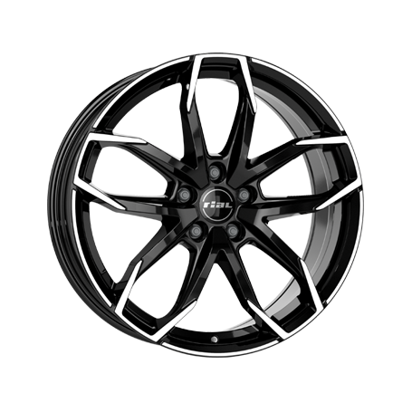 Jante aluminium Rial Lucca, 6,5x16 ET38 5x105 56,6, diamant-schwarz frontpoliert