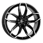 Jante aluminium Rial Lucca, 6,5x16 ET38 5x105 56,6, diamant-schwarz frontpoliert
